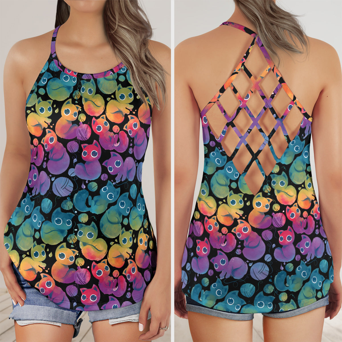 Criss Cross Tank Top - 4QQ325WF