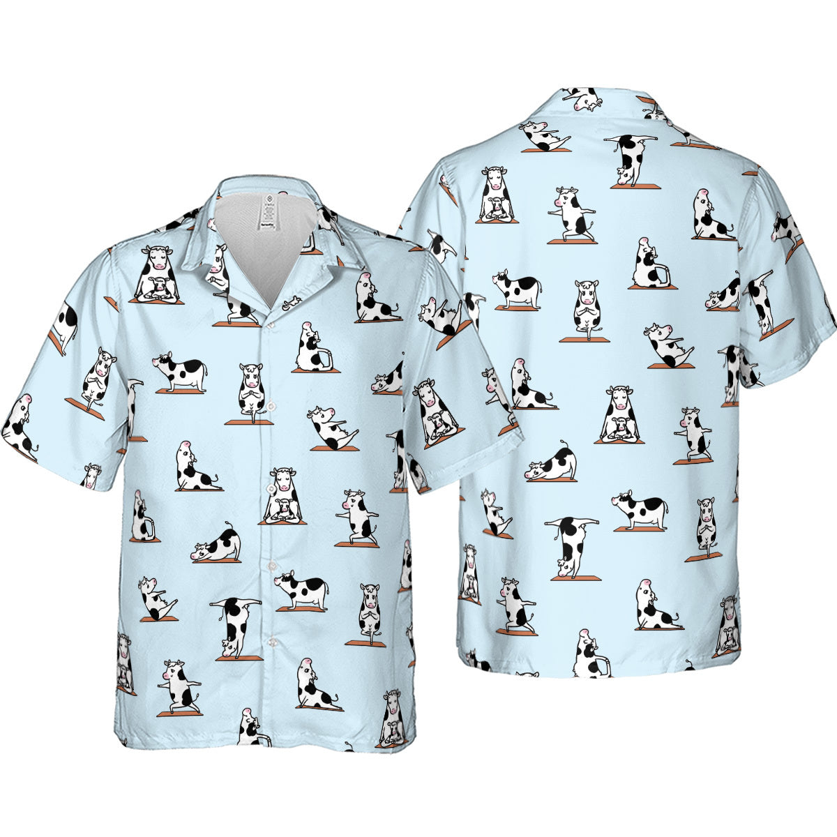 Moo Yoga Pattern Hawaiian Shirt