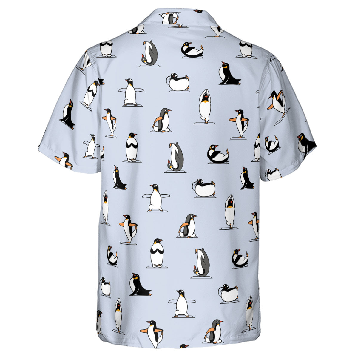 Penguin Yoga Pattern Hawaiian Shirt