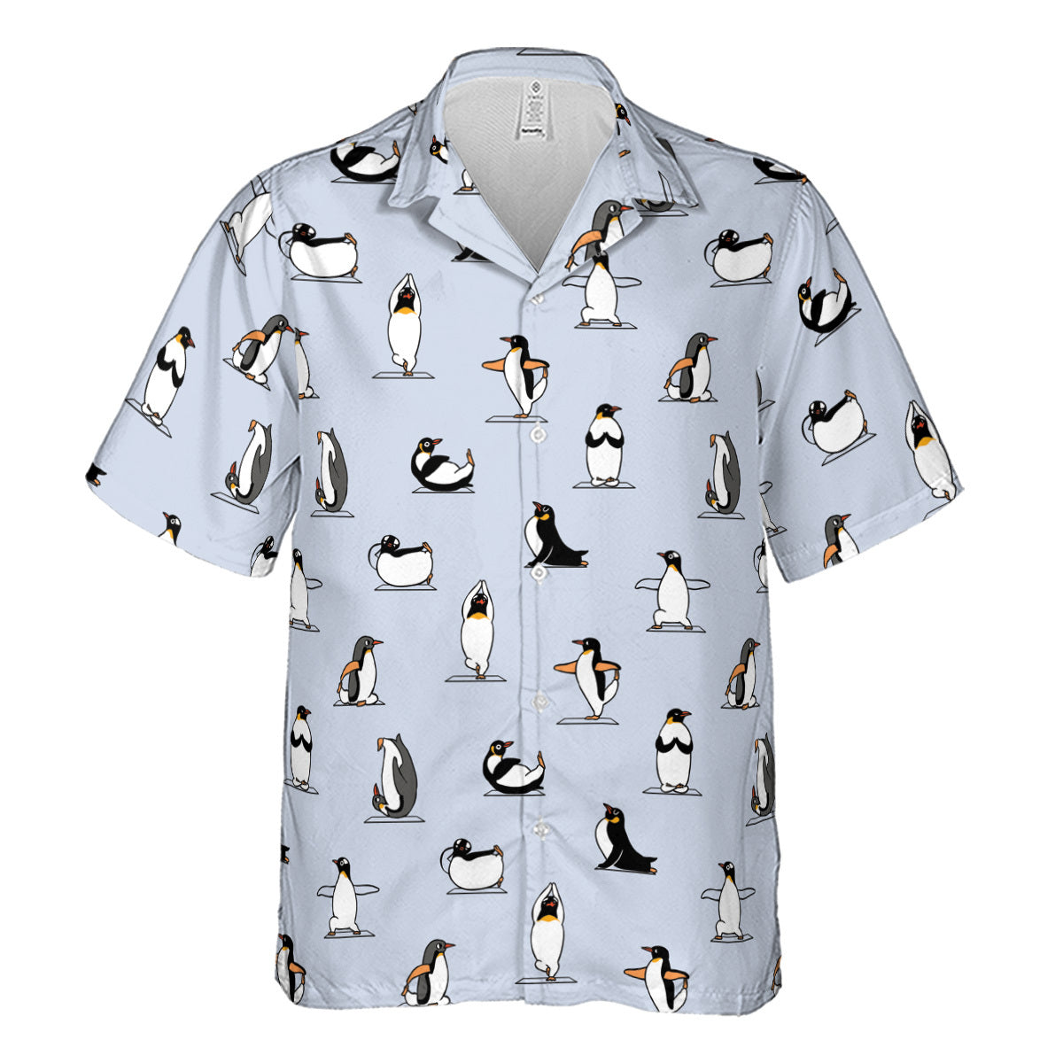 Penguin Yoga Pattern Hawaiian Shirt