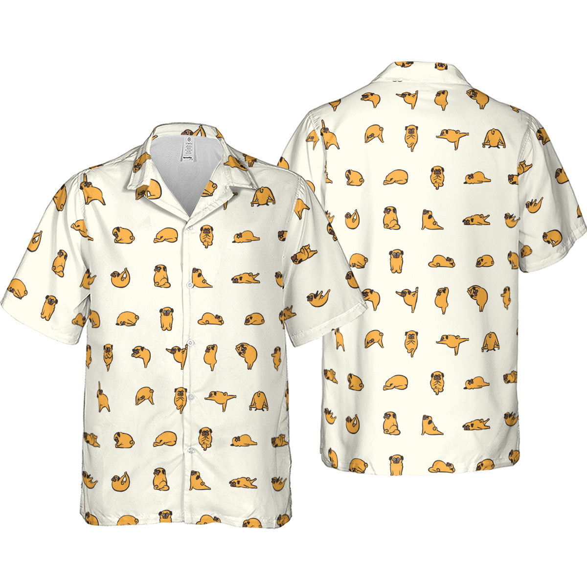 Pug Hot Yoga Pattern Hawaiian Shirt