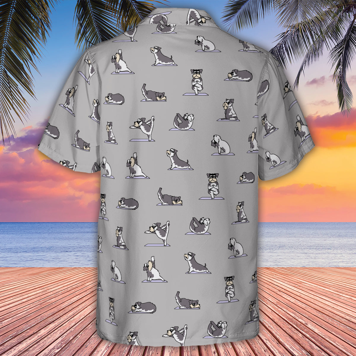 Miniature Schnauzer Yoga Pattern Hawaiian Shirt